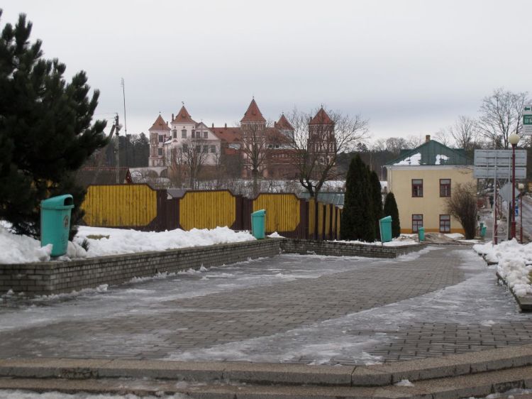 Вид на Мирский замок из Мира